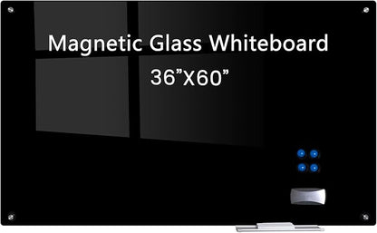 Magnetic Glass Dry Erase Board White Board Wall Mounted Whiteboard, Large by Gooderboard
