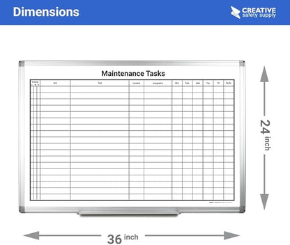 Maintenance Tasks Whiteboard 36"x 24" - Image 3