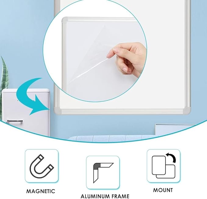 DEVELOP Large Grey Felt Bulletin & Magnetic Dry Erase Combo Board, 60 x 36 Inch - Image 6