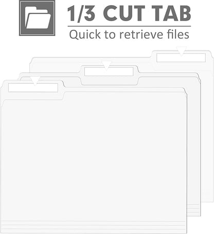 File Folder, PANDRI 120 Pack File Folder, 1/3 Cut Tab, Letter Size, Filing - Image 4