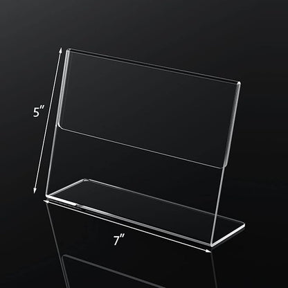 NIUBEE Slanted Back Acrylic Sign Holder 7 x 5 Inches, Restaurant -Horizontal - Image 3