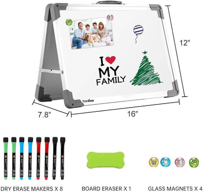 Small Dry Erase White Board – TANKEE Magnetic Desktop Foldable Whiteboard - Image 5