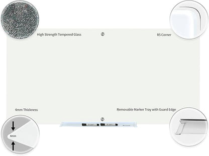 Magnetic Glass Whiteboard 6' x 3', Large Glass Dry Erase Board 70 x 35 Inches - Image 2