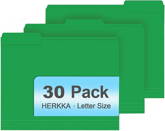 File Folder, HERKKA 30 Pack 1/3 Cut Tab File Folders, File Folders Great by HERKKA