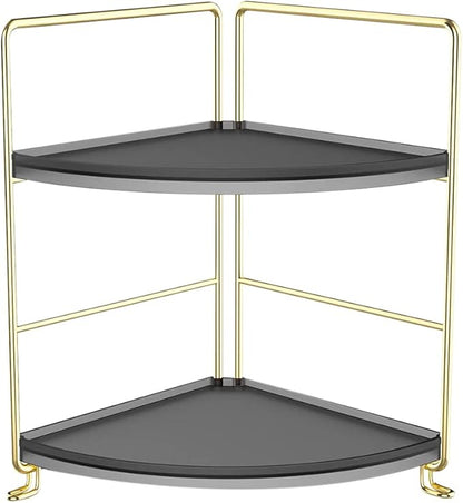 JANUS LiANG 2-Tier Spice Rack Corner Storage Shelf Makeup Organizer Stackable - Image 5