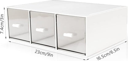 Desk Drawer Organizer, Stackable Storage Drawers, Plastic Compact Desk Storage - Image 3