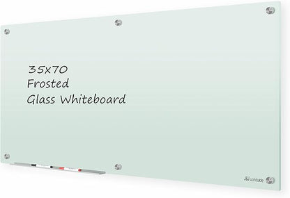 J&J worldwide Glass Whiteboard 6' x 3', Frosted Glass Dry Erase Board by JJworldwide