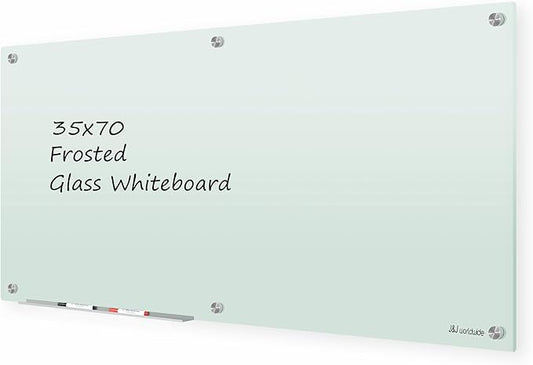 J&J worldwide Glass Whiteboard 6' x 3', Frosted Glass Dry Erase Board by JJworldwide