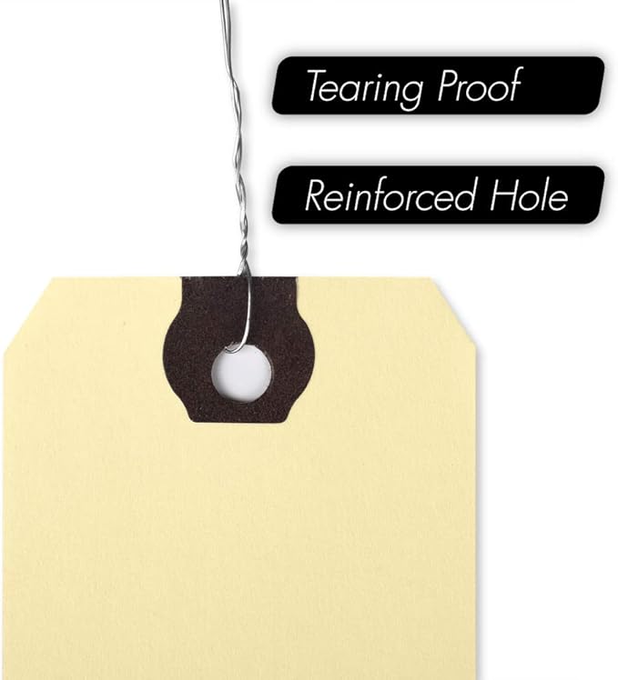 INNOVART Shipping Tags Double Wired 6 1/4" x 3 1/8", Manila Wire Tags - Image 3