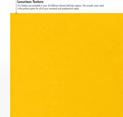 LUXPaper 9" x 12" Presentation Folders | Two Pocket | Sunflower Yellow | 100lb. - Image 4