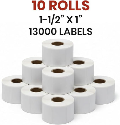 1 1/2" × 1" Direct Thermal Printer Labels, 10 Rolls, 000 Matte White Thermal - Image 8