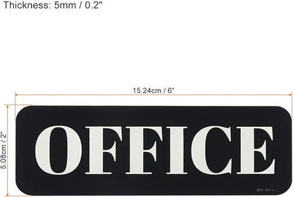 PATIKIL Office Sign, Acrylic 6"x2" Self Adhesive Door Sign Sticker Waterproof - Image 2