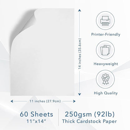 MOS White Cardstock Paper 11 x 14 Inch — Heavyweight Poster Board Card Stock - Image 2