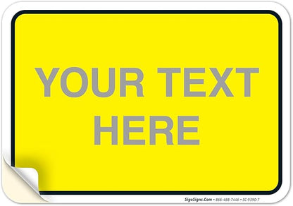 Personalized Custom Yellow Background Customize by SigoSigns