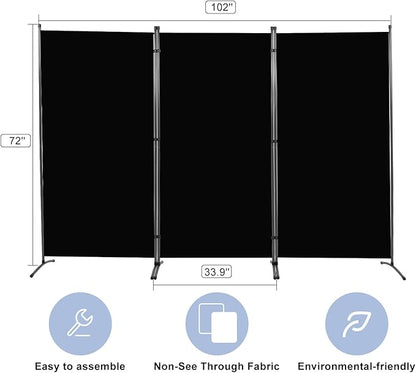 Room Divider 6FT Folding Privacy Screens, 3 Panel Partition Room Dividers - Image 5