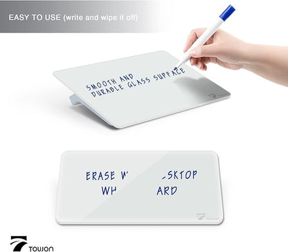 TOWON Small Glass Dry Erase Board, Desk White Board - Image 3