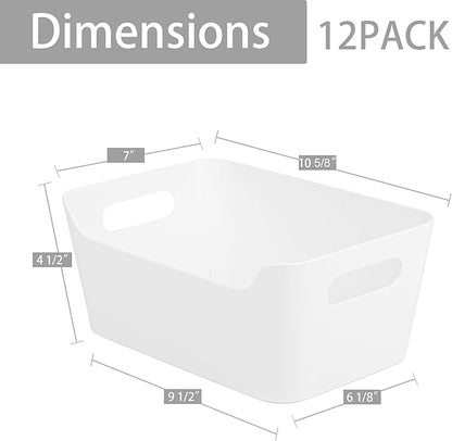 Tiawudi 12 Pack Storage Bins, Plastic Storage Containers, Countertop or Shelves - Image 2