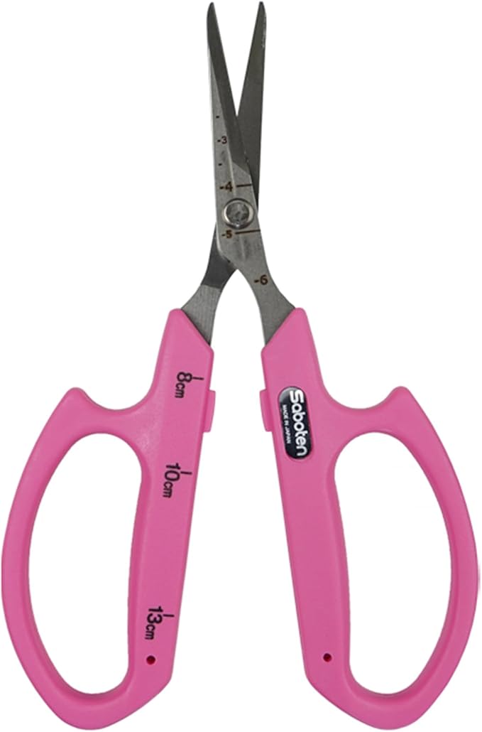 Saboten Stainless Steel Straight Blade Trimming Scissors Pink PT-12 160mm by DL+Wholesale