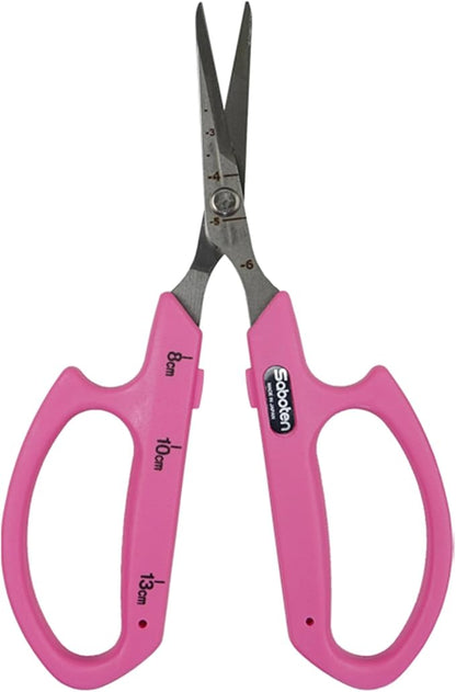 Saboten Stainless Steel Straight Blade Trimming Scissors Pink PT-12 160mm by DL+Wholesale