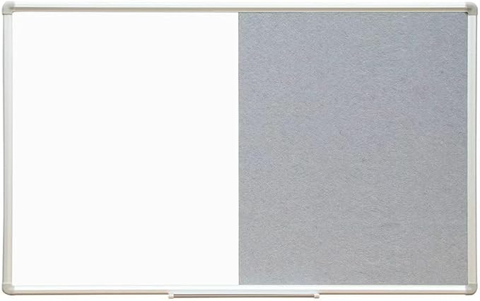 DEVELOP Large Grey Felt Bulletin & Magnetic Dry Erase Combo Board, 60 x 36 Inch by DEVELOP