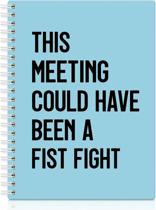 XQLZY This Meeting Could Have Been A Fist Fight Blue Spiral Notebook, Funny by XQLZY