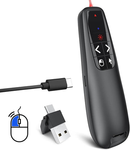 Presentation Clicker PowerPoint Wireless Presenter Remote: Type C Rechargeable by UBUYONE%C2%AE