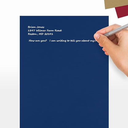 LUXPaper 8.5" x 11" Paper | Letter Size | Navy Blue | 80lb. Text | 50 Qty - Image 5