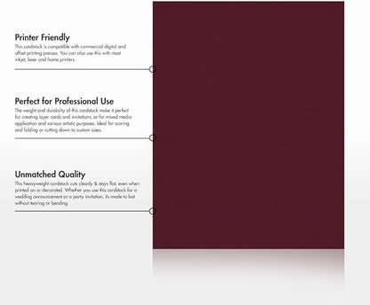 LUXPaper 8.5" x 11" Cardstock | Letter Size | Burgundy Linen | 100lb. Cover | 1 - Image 8