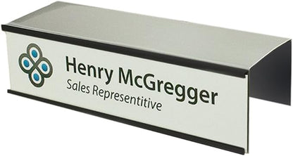 Quality Aluminum, Changeable Cubicle Nameplate Holder, Satin Silver Base by NapTags