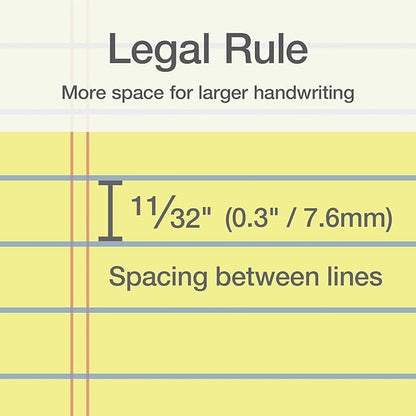 Oxford 8.5 x 11.75 Inch Legal Pads, 3 Pack, Wide Ruled on Both Sides, Canary - Image 3