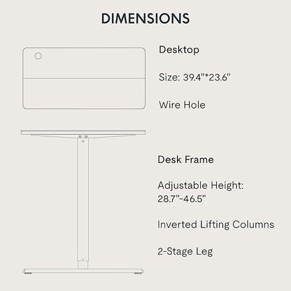 FitStand Adjustable Stand Up Desk Standing Desk, 40x24 Inches Home Office Desks - Image 6