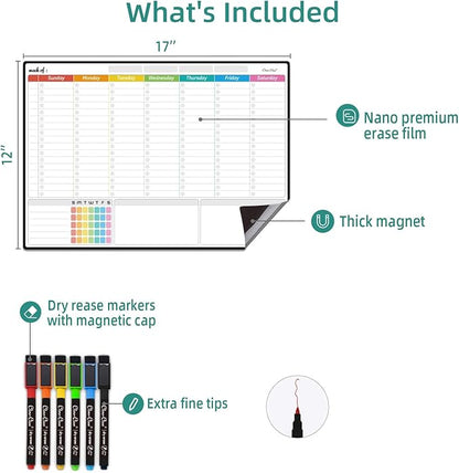 Magnetic Dry Erase Weekly Calendar - Image 2