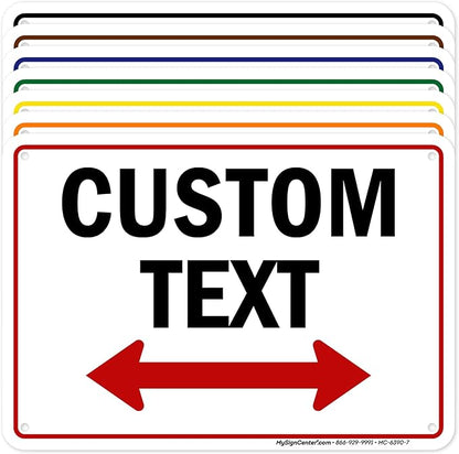 Custom Arrow, Custom Directional Sign, Two Way Arrow, 7x10 Inches, 55 mil thick by MySignCenter