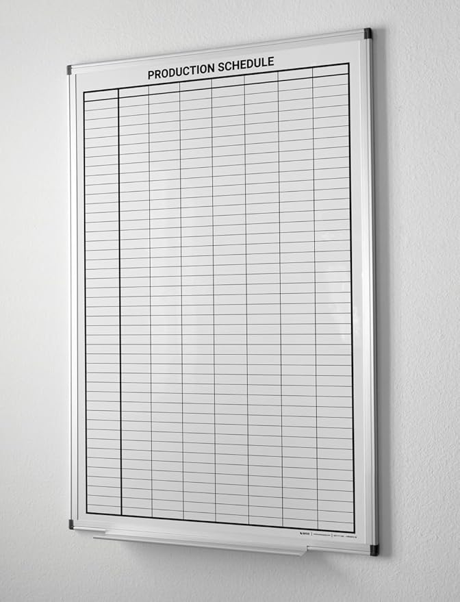 Production Schedule Portrait Whiteboard 60" x 40" by CreativeSafetySupply