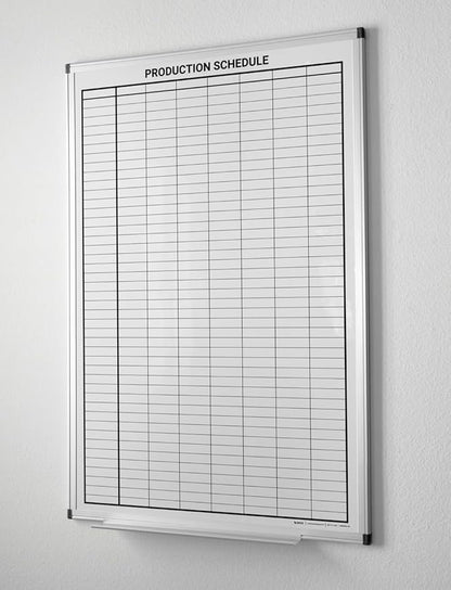Production Schedule Portrait Whiteboard 60" x 40" by CreativeSafetySupply