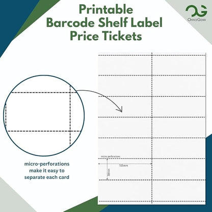 OfficeGear Shelf Edge Labels 38x105mm Custom Printable A4 Card - Image 3