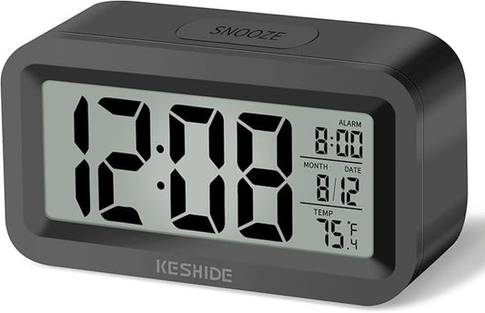 KESHIDE Travel Digital Alarm Clock, Battery Operated by KESHIDE