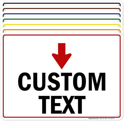 Custom Arrow Directional Sign, Down Arrow, 10x14 Inches, Rust Free .040 Aluminum by MySignCenter