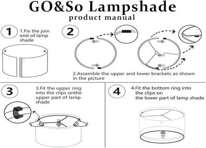 GO&SO Black Velvet Lamp Shades Set of 1 Large Drum Lampshades -16" Top x 16" - Image 8