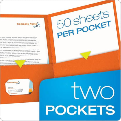 Oxford Twin-Pocket Folders, Textured Paper, Letter Size, Holds 100 Sheets - Image 2