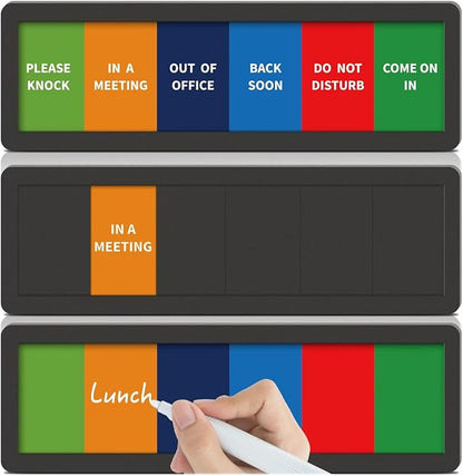 Office Door Signs with 6 Printed Status Options – Do Not Disturb, Out of Office by EliteSign