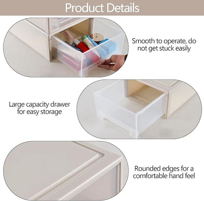 Buyitt 4-Pack 19 Quart Stacking Drawer, Stackable Modular Plastic Drawers - Image 4