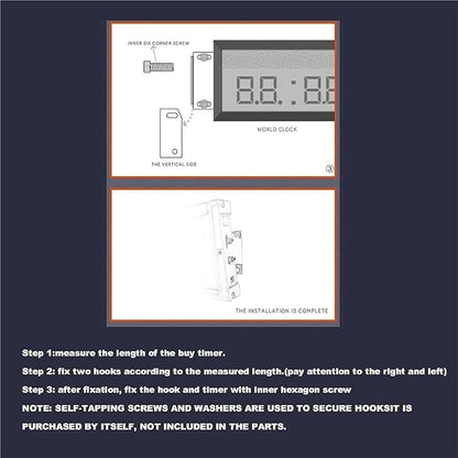 Digital World Time Zones Clock for 6 Cities, Adjustable Brightness LED Display - Image 8