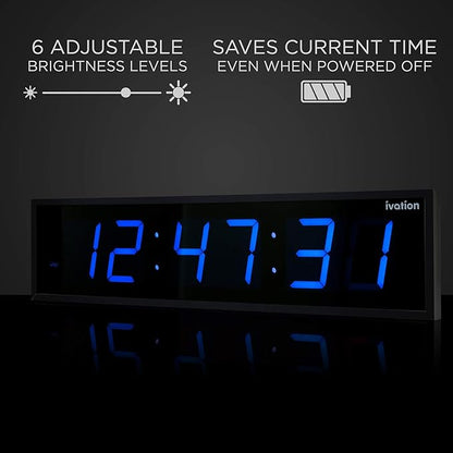 Ivation Huge Oversized 60" Large Digital LED Clock | Big Digital Clock - Image 5