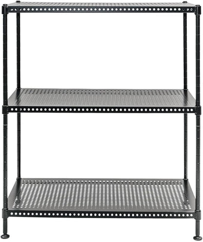 Shelving Inc. 12" d x 24" w x 28" h 3-Tier Perforated Metal Shelving, Standard - Image 3