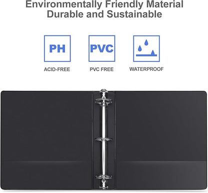 3 Ring Binder 2 Inch, ViVin Sturdy 2"-Round Ring Binder - Image 3