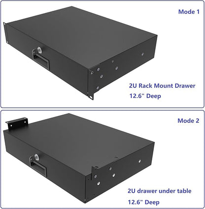 QiaoYoubang 2U Server Cabinet Case 19 Inch Rack Mount Lockable Drawer - Image 4