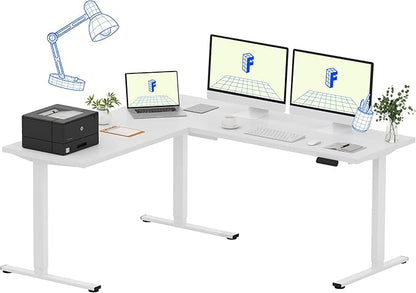 FLEXISPOT L Shaped Standing Desk, 71 x 63 Inch Electric Height Adjustable by FlexiSpot