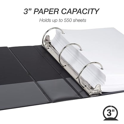 Samsill 3 Inch 3 Ring Binder, Made in USA, Economy Round Ring, 550 Sheet - Image 3