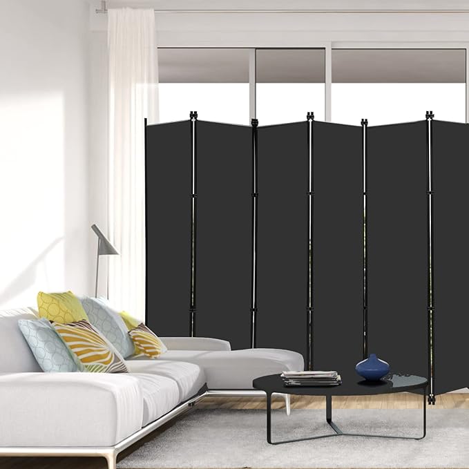 MAYOLIAH 6 Panel Folding Privacy Screen 9ft Wide, 6ft Tall Partition Room - Image 2